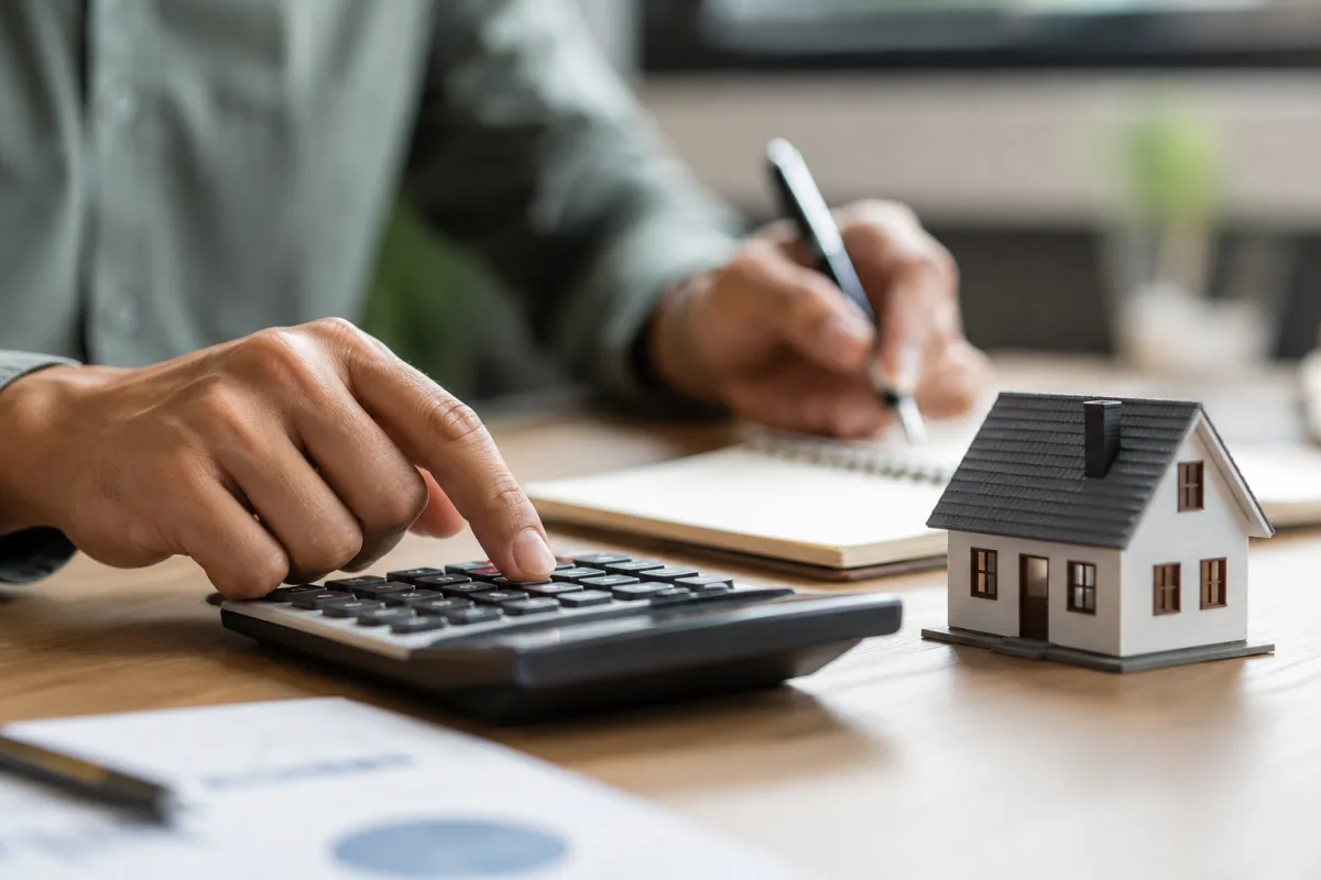 Prévisions sur le taux immobilier en 2027 : mon analyse financière Une main pointe un pourcentage de taux d'intérêt sur un contrat de prêt bancaire