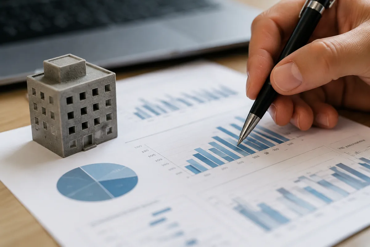 Gros plan sur un rapport financier imprimé mettant en avant des graphiques d'allocations d'actifs