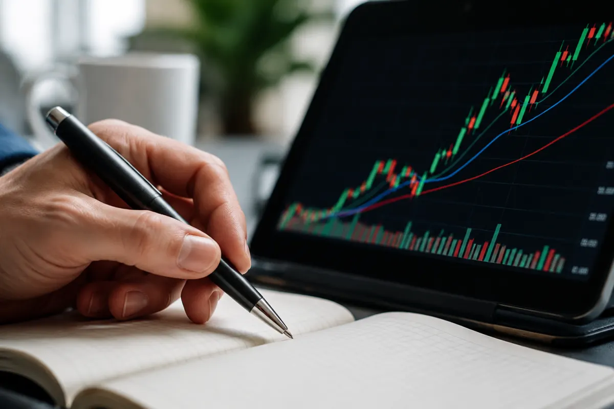 Gros plan sur les lignes d'un relevé de portefeuille boursier mentionnant des trackers indiciels