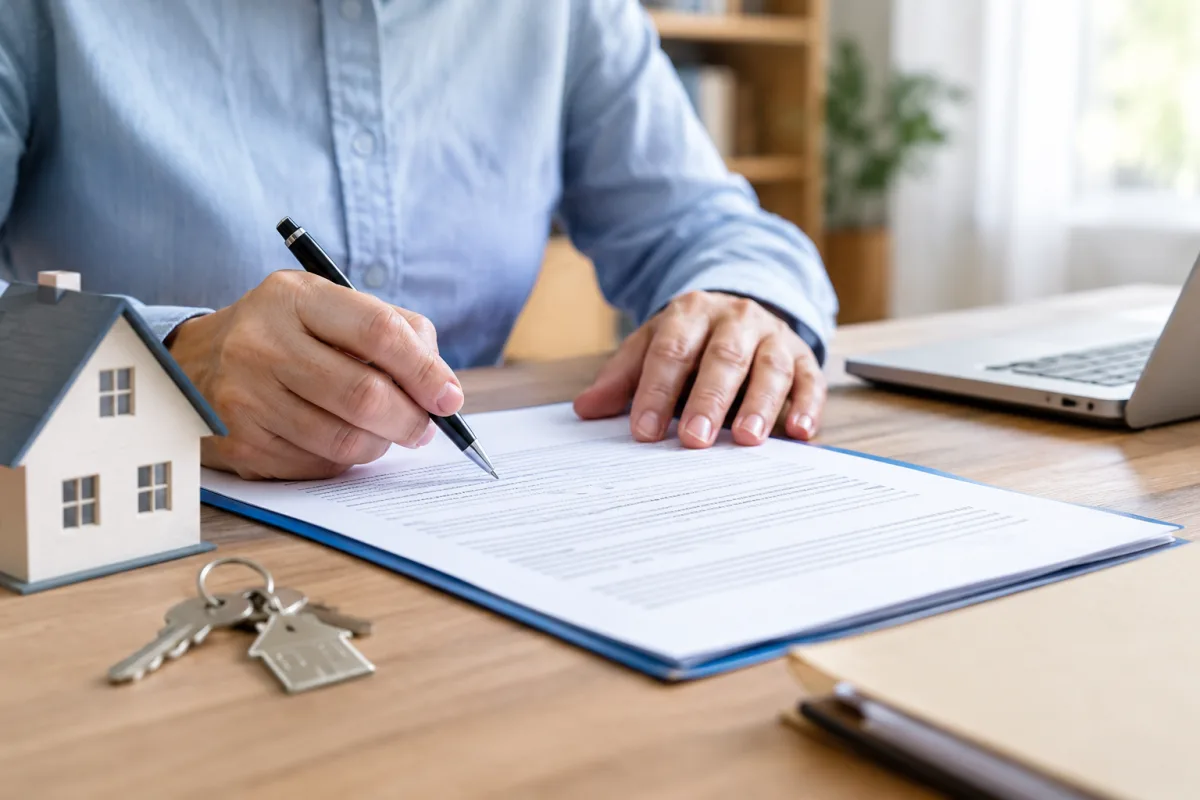 Gros plan sur la signature au stylo plume d'un document administratif officiel
